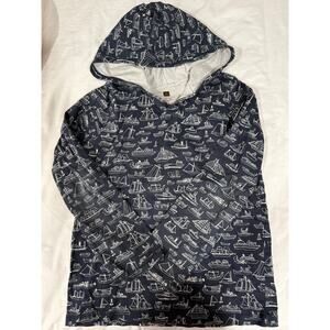 Tea Collection Grey boat hooded Shirt size 12